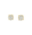 14KT GOLD DIAMOND ROUND EARRING STUDS