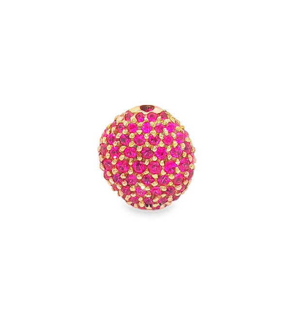 14KT YELLOW GOLD PINK SAPPHIRE BEAD CHARM