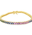 14KT YELLOW GOLD MULTI SAPPHIRE BRACELET