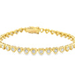 14KT GOLD DIAMOND HEART TENNIS BRACELET