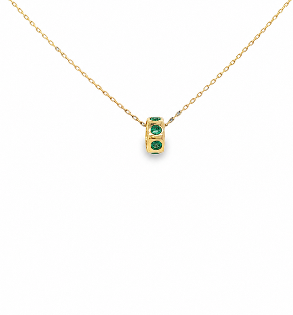 14KT YELLOW GOLD EMERALD ETERNITY RONDELLES