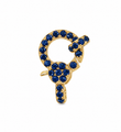 14KT YELLOW GOLD BLUE SAPPHIRE LOBSTER LOCK