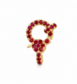 14KT YELLOW GOLD RUBY LOBSTER LOCK