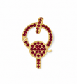 14KT YELLOW GOLD RUBY LOBSTER LOCK
