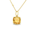 14KT YELLOW GOLD CITRINE SQUARE PENDANT