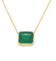 14KT YELLOW GOLD EMERALD NECKLACE