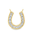 14KT YELLOW GOLD DIAMOND HORSESHOE PENDANT