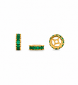 14KT YELLOW GOLD EMERALDS PRINCESS CUT RONDELLES