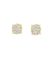 14KT GOLD DIAMOND ROUND EARRING STUDS