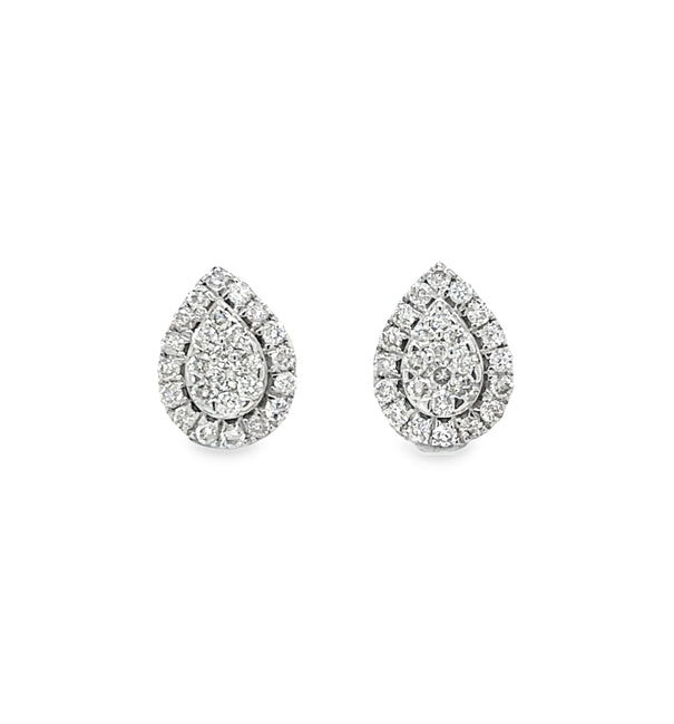 14KT WHITE GOLD DIAMOND PEAR SHAPE EARRING