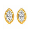 14KT YELLOW GOLD MARQUISE DIAMOND BEZEL EARRING STUDS
