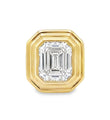 14KT YELLOW GOLD RADIANT DIAMOND BEZEL EARRING STUDS