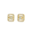 14KT GOLD RECTANGLE DIAMOND EARING STUDS