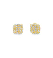 14KT YELLOW GOLD DIAMOND EARRING SQUARE STUDS