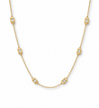 14KT GOLD BEZELLED DIAMOND STATION NECKLACE