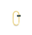 14KT YELLOW GOLD BLUE SAPPHIRE CARABINER LOCK PENDANT