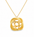 14KT GOLD INTERLOCKING KNOT FLOWER PENDANT NECKLACE