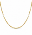 14KT YELLOW GOLD TWO-COLOR DIAMOND CUT CHAIN NECKLACE