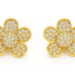 14KT GOLD DIAMOND FLOWER EARRING