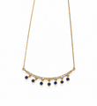 14KT GOLD DIAMOND AND BLUE SAPPHIRE NECKLACE