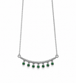 14KT GOLD DIAMOND AND EMERALD NECKLACE