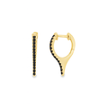 14KT GOLD BLACK DIAMOND SPIKE HUGGIES