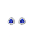 14KT GOLD TANZANITE AND DIAMONDS STUD EARRING